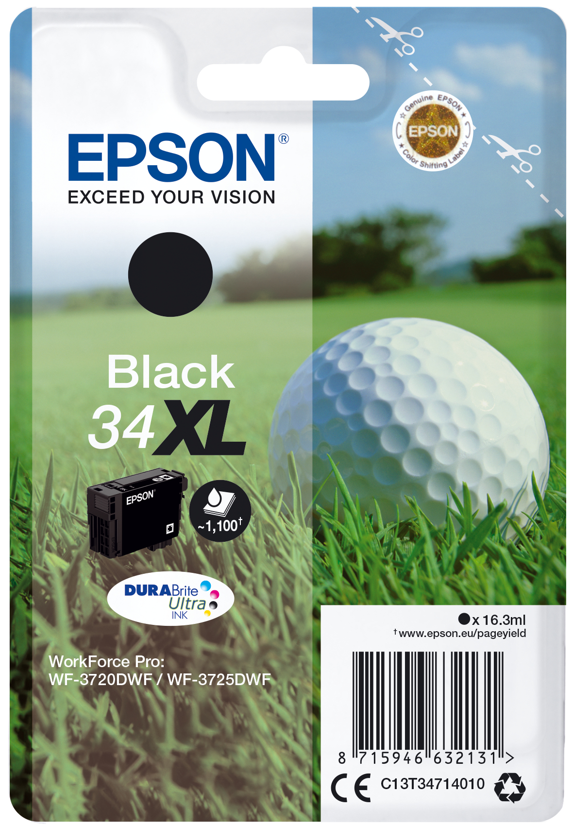 ÷ Tinta original epson t3471 xl negro c13t34714010 16.3ml