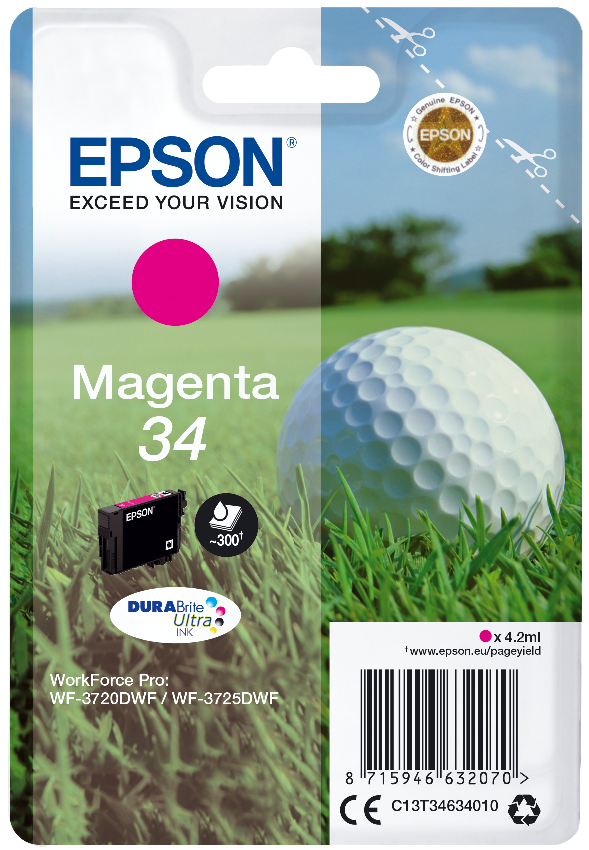 ÷ Tinta original epson t3463 magenta c13t34634010 4.2ml