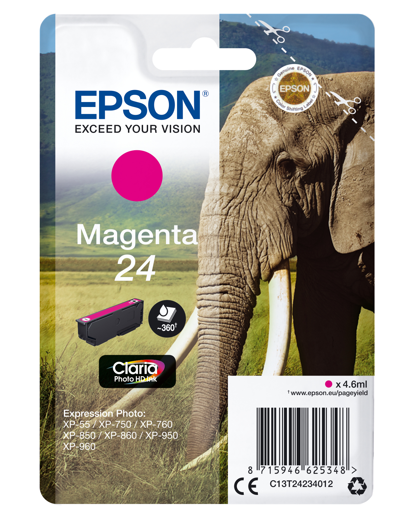 ÷ Tinta original epson t2423 magenta c13t24234012 4.6ml