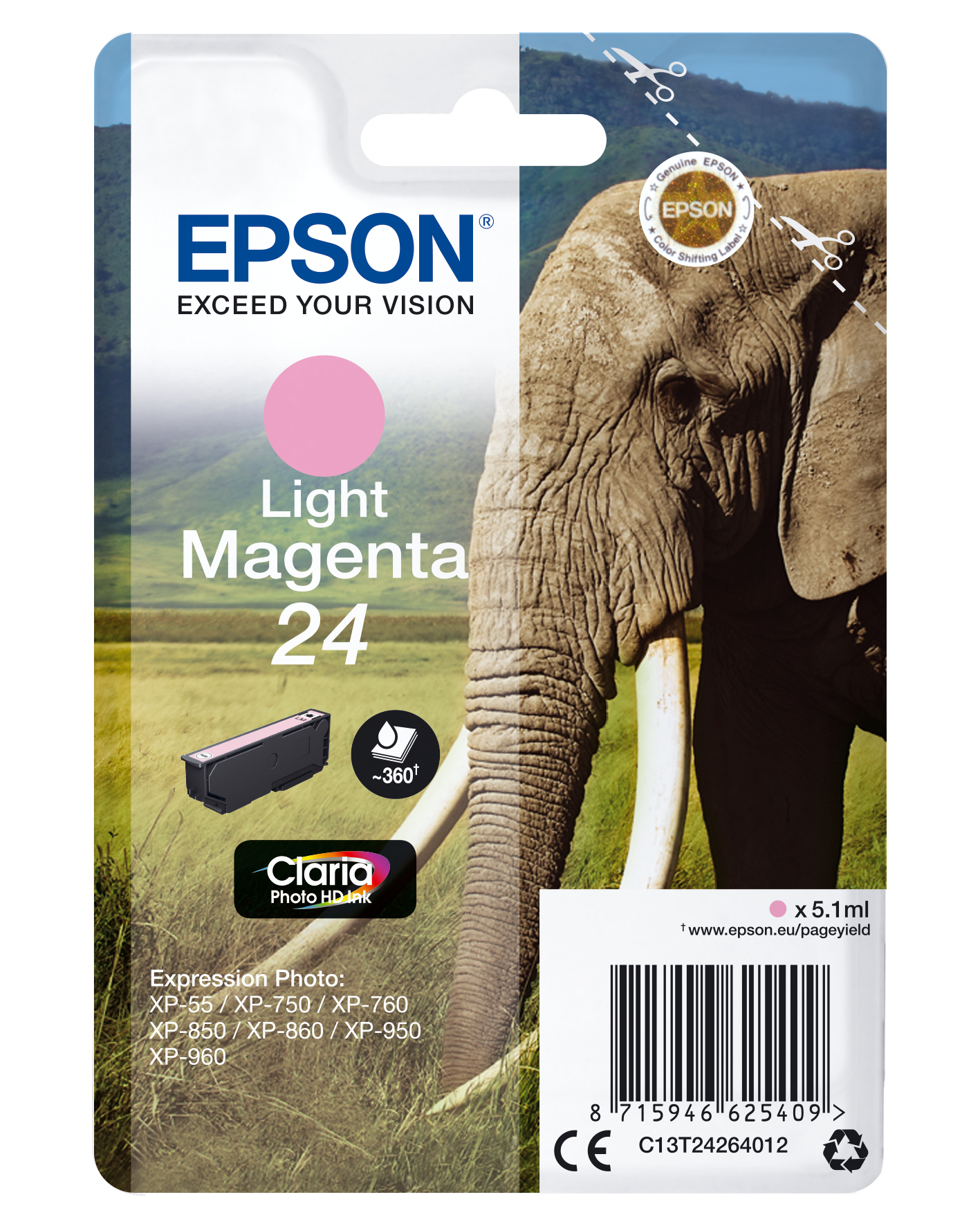 ÷ Tinta original epson t2426 magenta claro c13t24264012 5.1ml