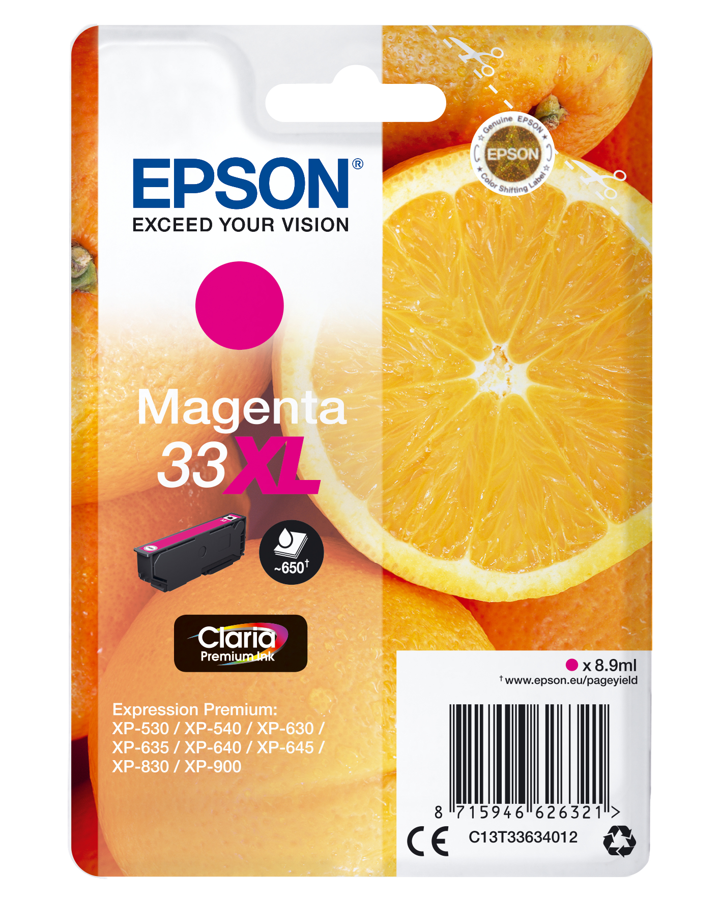 ÷ Tinta original epson t3363 xl magenta c13t33634012 8.9ml
