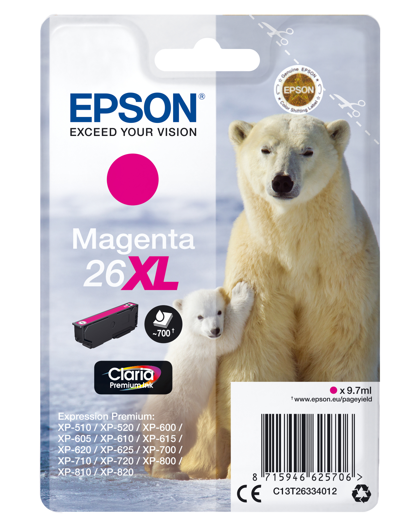÷ Tinta original epson t2633 xl cian c13t26334012 9.7ml