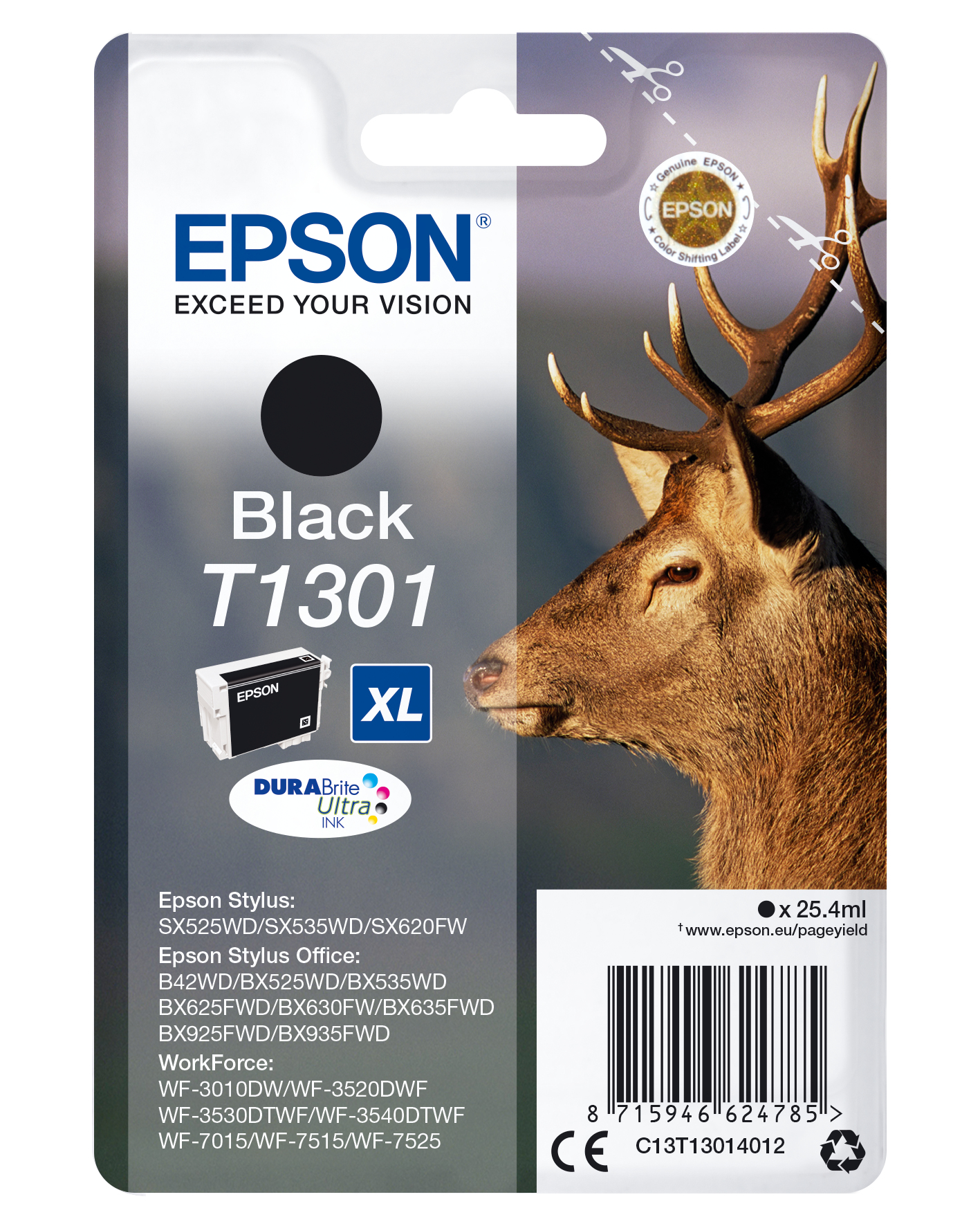 ÷ Tinta original epson t1301 negro c13t13014012 10.1ml