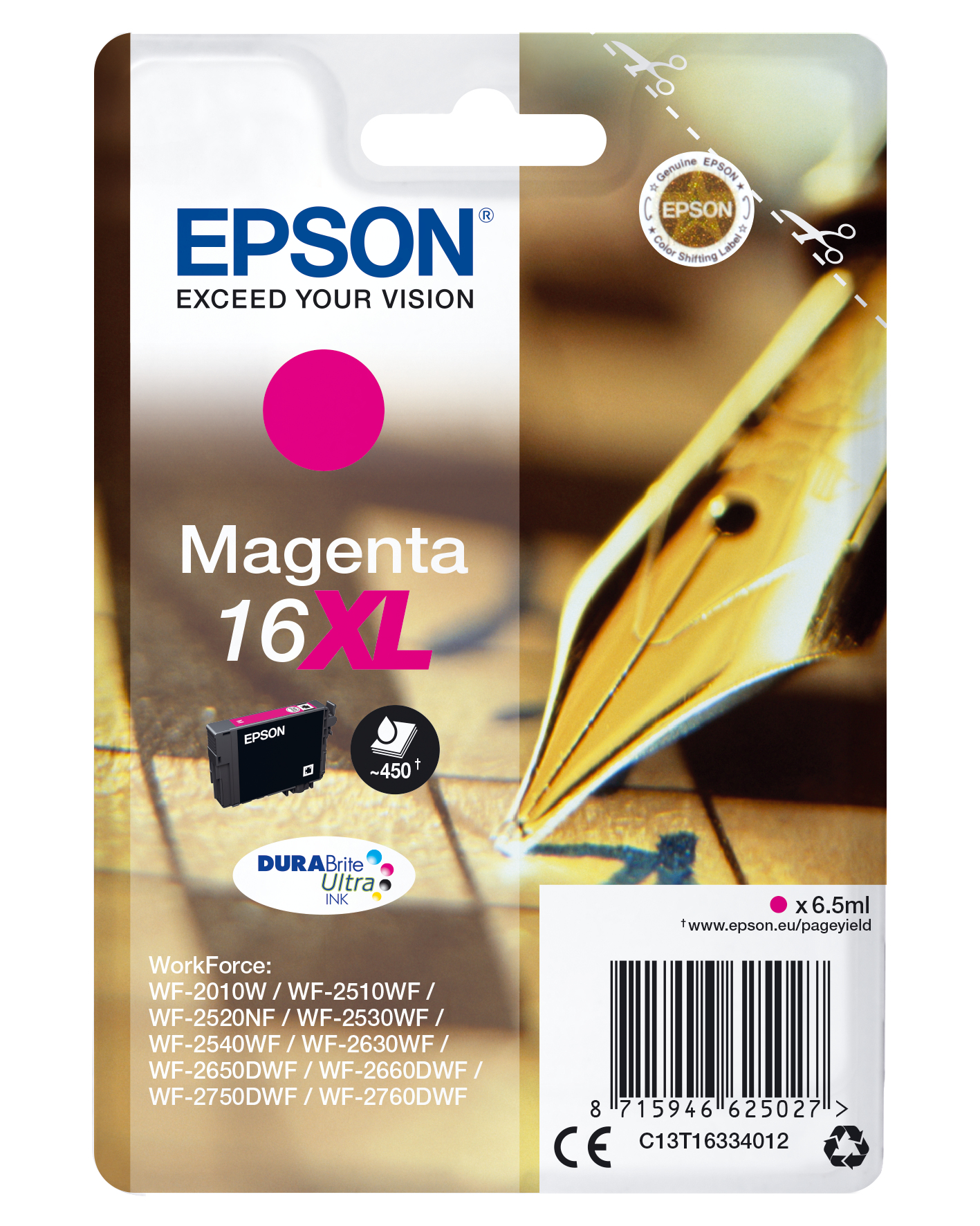 ÷ Tinta original epson t1633 xl magenta c13t16334012 6.5ml