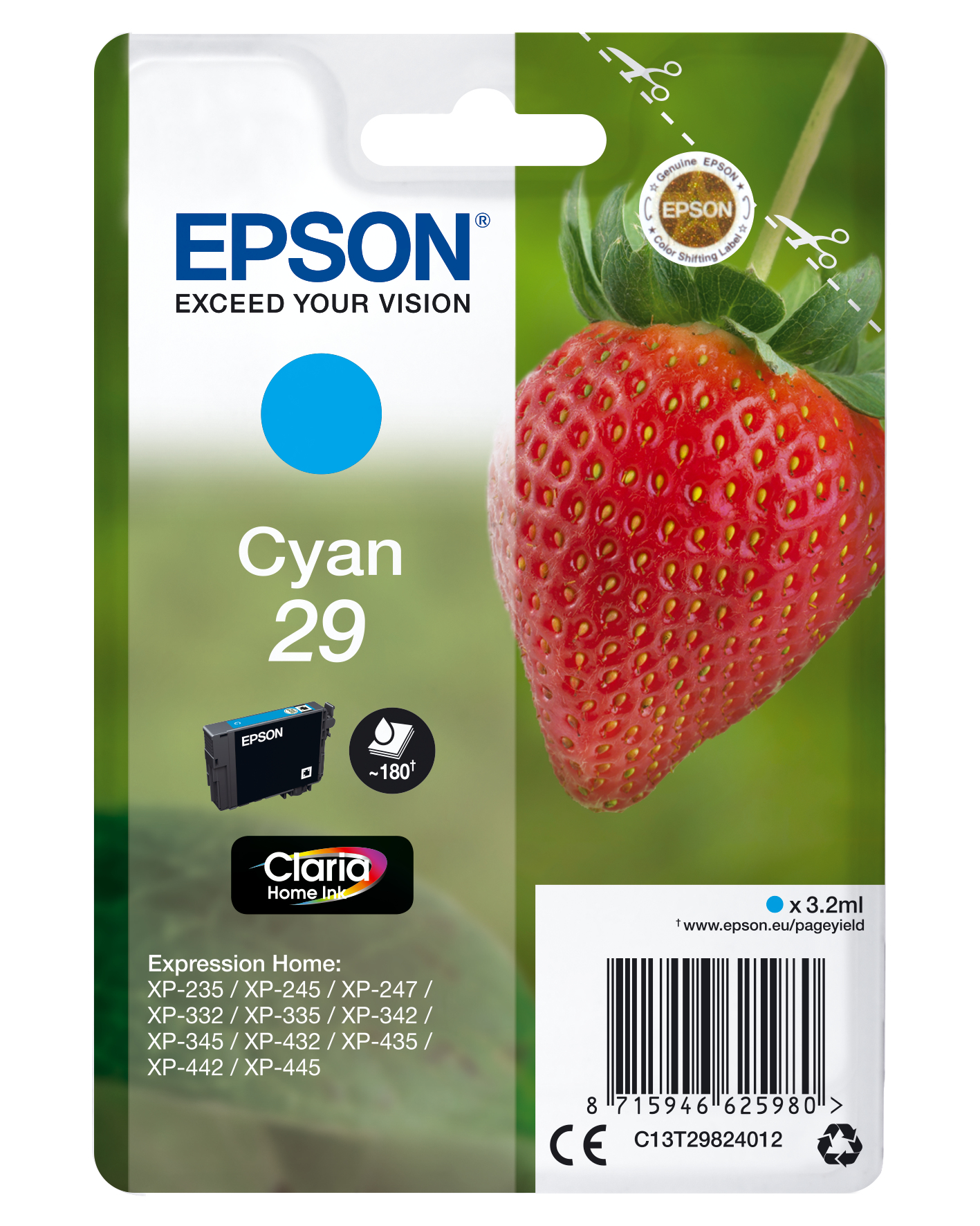 ÷ Tinta original epson t2982 cian c13t29824012 3.2ml
