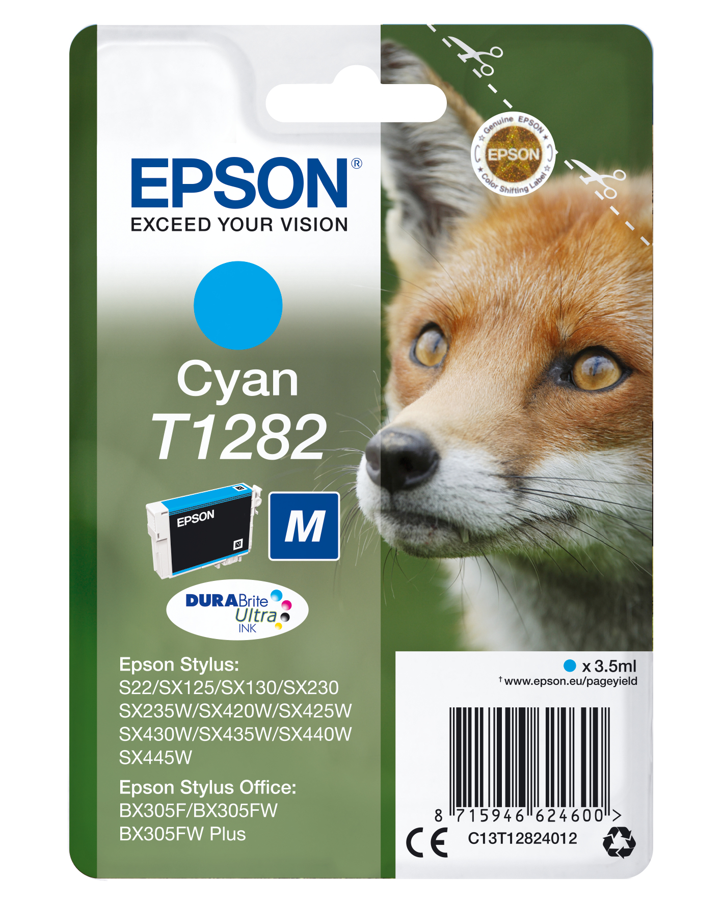 ÷ Tinta original epson t1282 cian c13t12824012 3.5ml