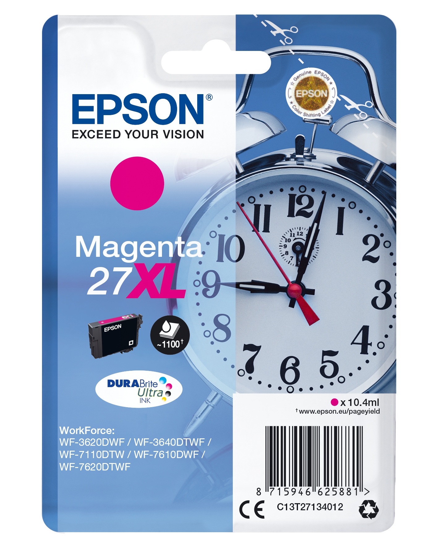 ÷ Tinta original epson t2713 xl magenta c13t27134012 10.4ml