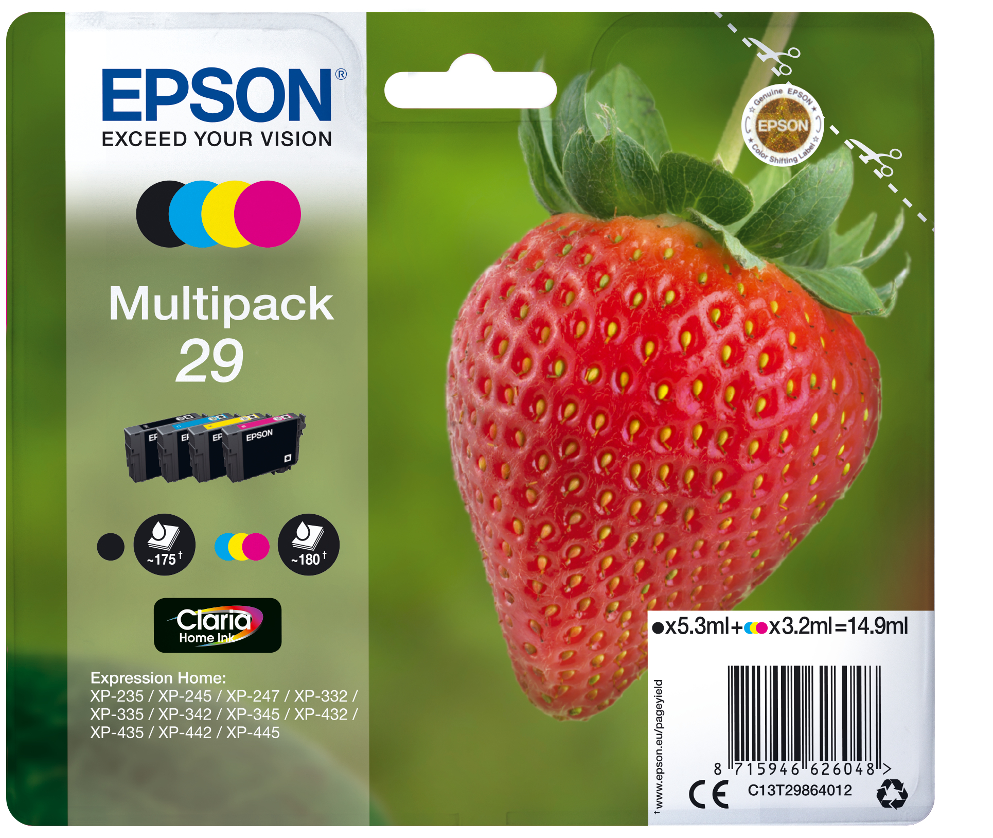 Tecnología Epson ÷ Tinta original t2986 multipack 4 colores c13t29864012
