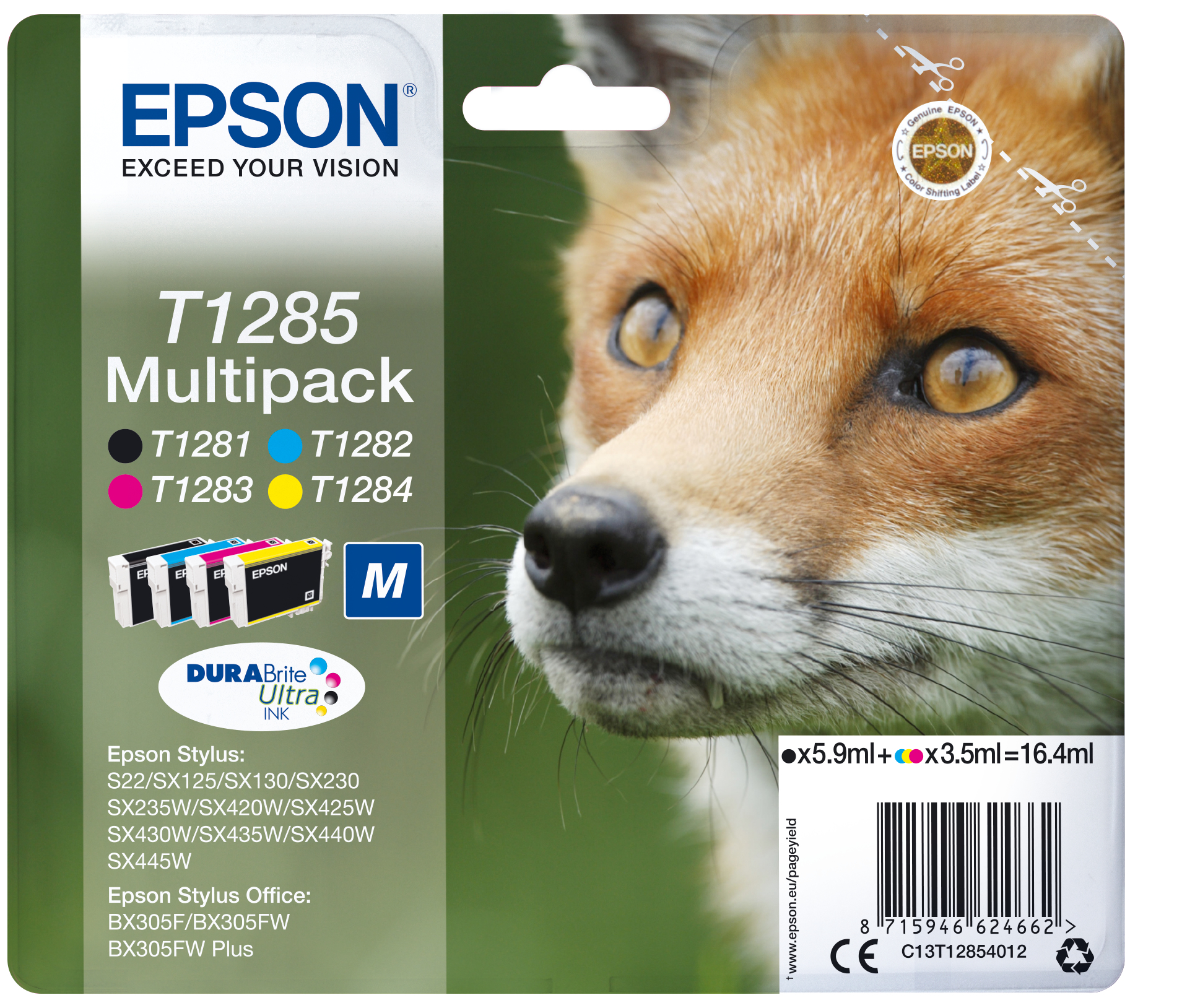 Epson ÷ Tinta original t1285 multipack 4 colores c13t12854012