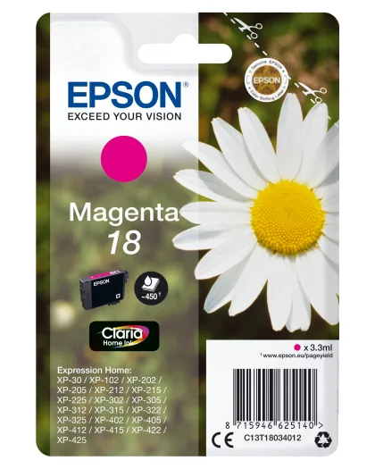 Epson ÷ Tinta original t1803 magenta c13t18034022 3.3ml - con alarma