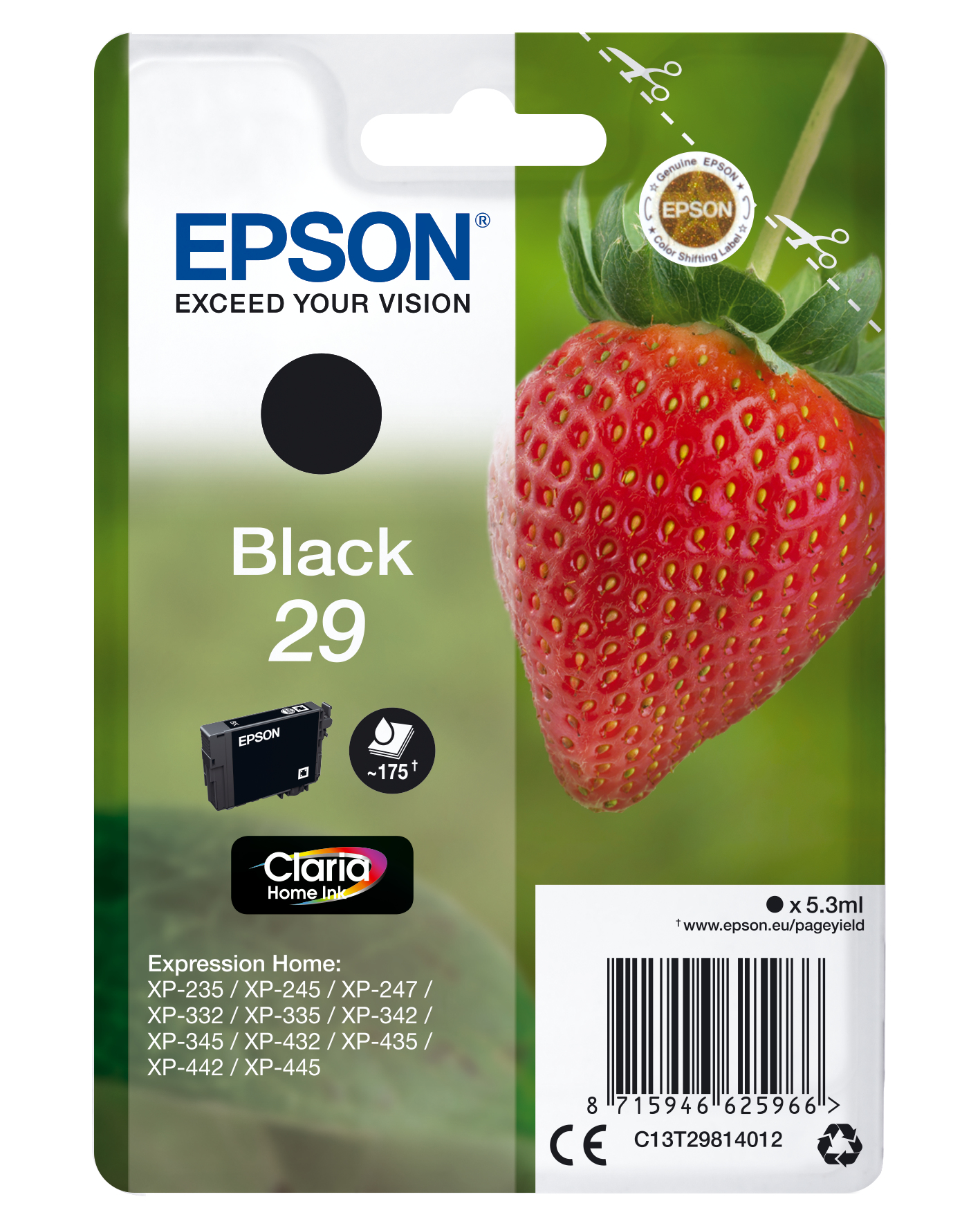 ÷ Tinta original epson t2981 negro c13t29814022 5.3ml - con alarma