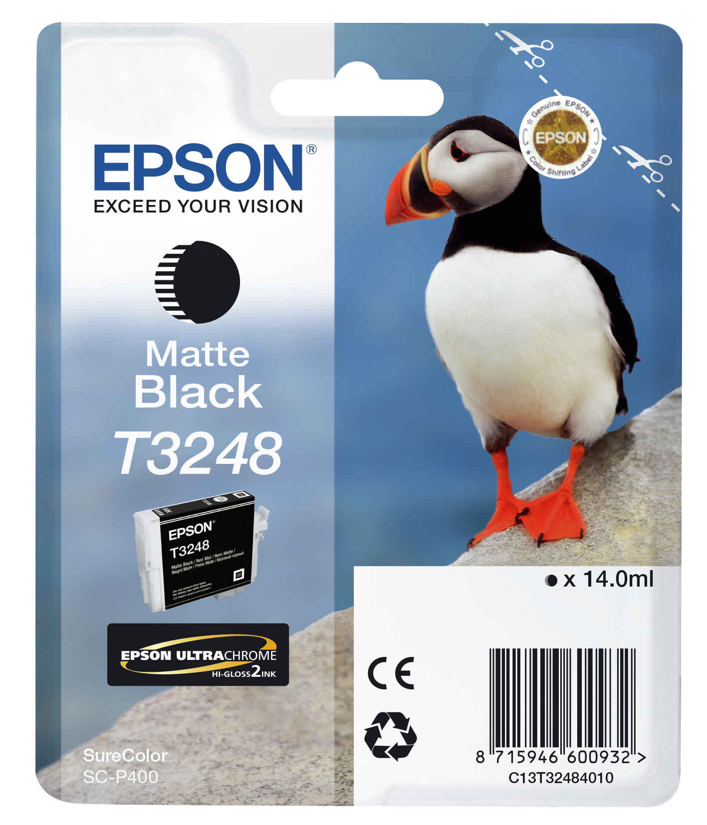 ÷ Tinta original epson t3248 negro mate c13t32484010 14ml