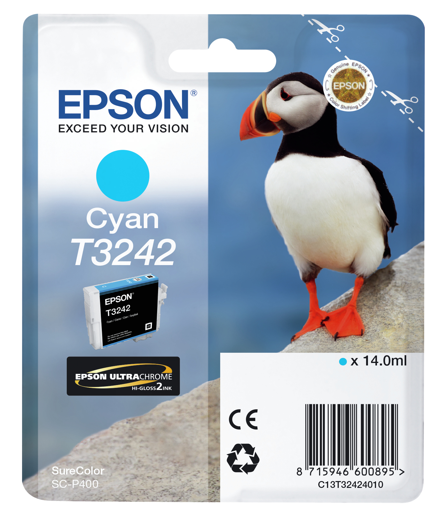 ÷ Tinta original epson t3242 cian c13t32424010 14ml