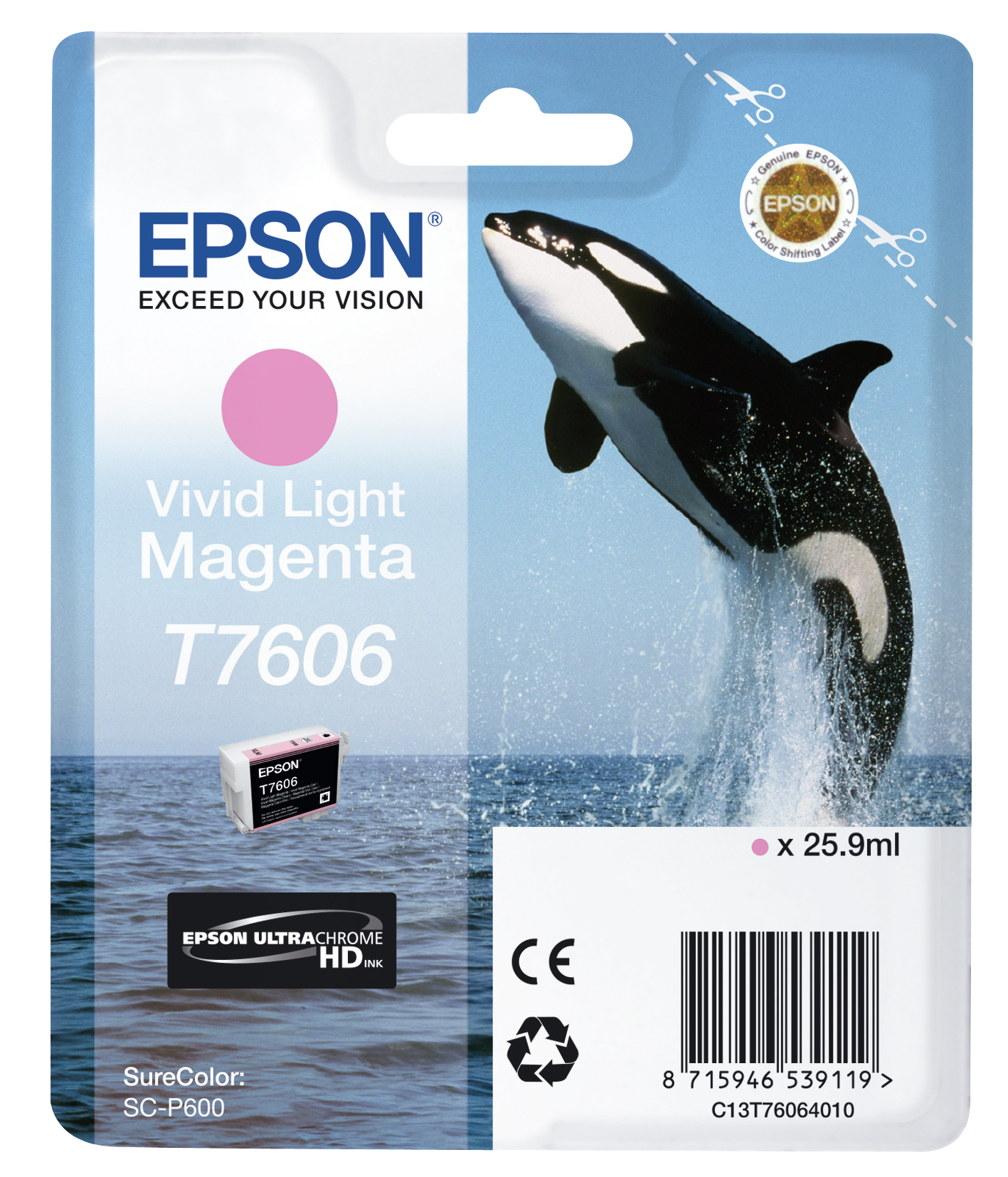 ÷ Tinta original epson t7606 magenta claro c13t76064010 25.9ml