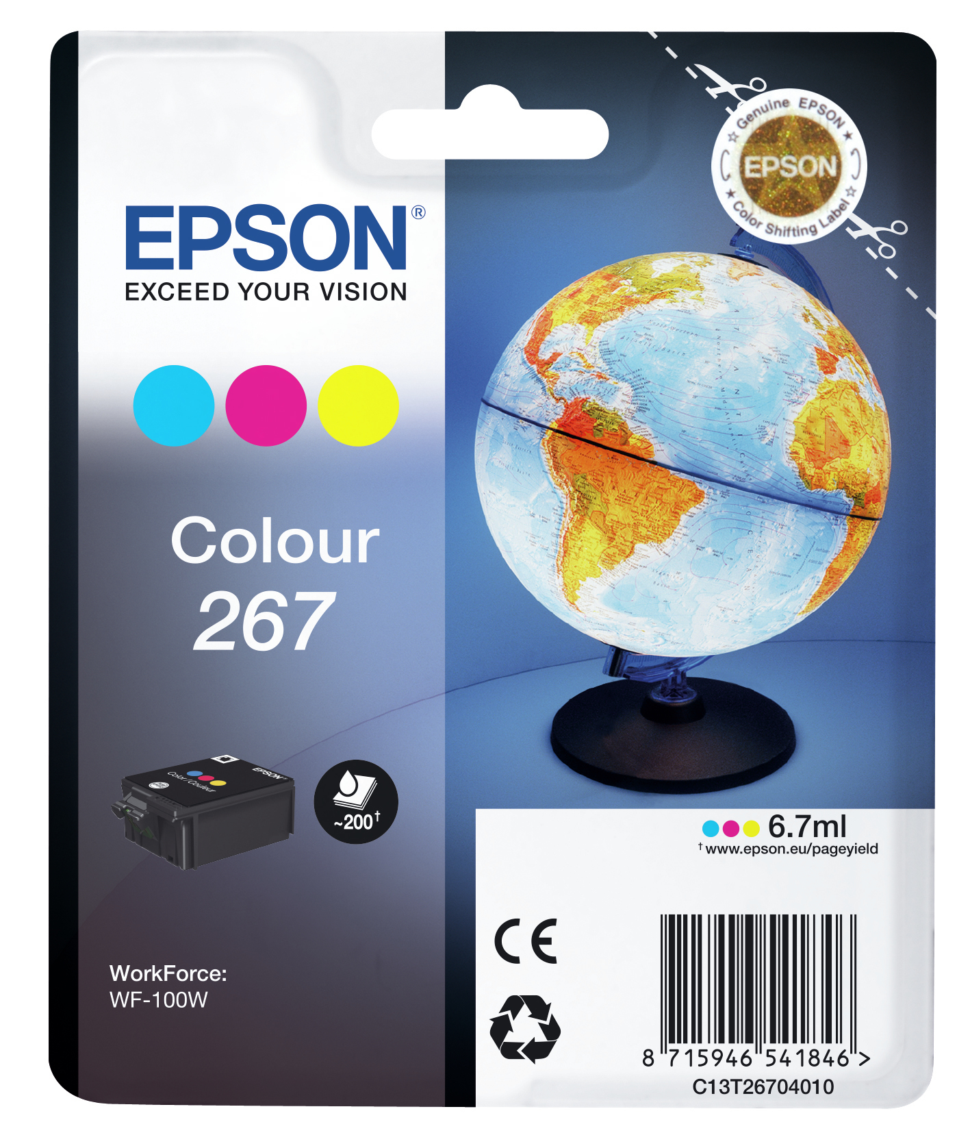 ÷ Tinta original epson t267 tricolor c13t26704010 6.7ml