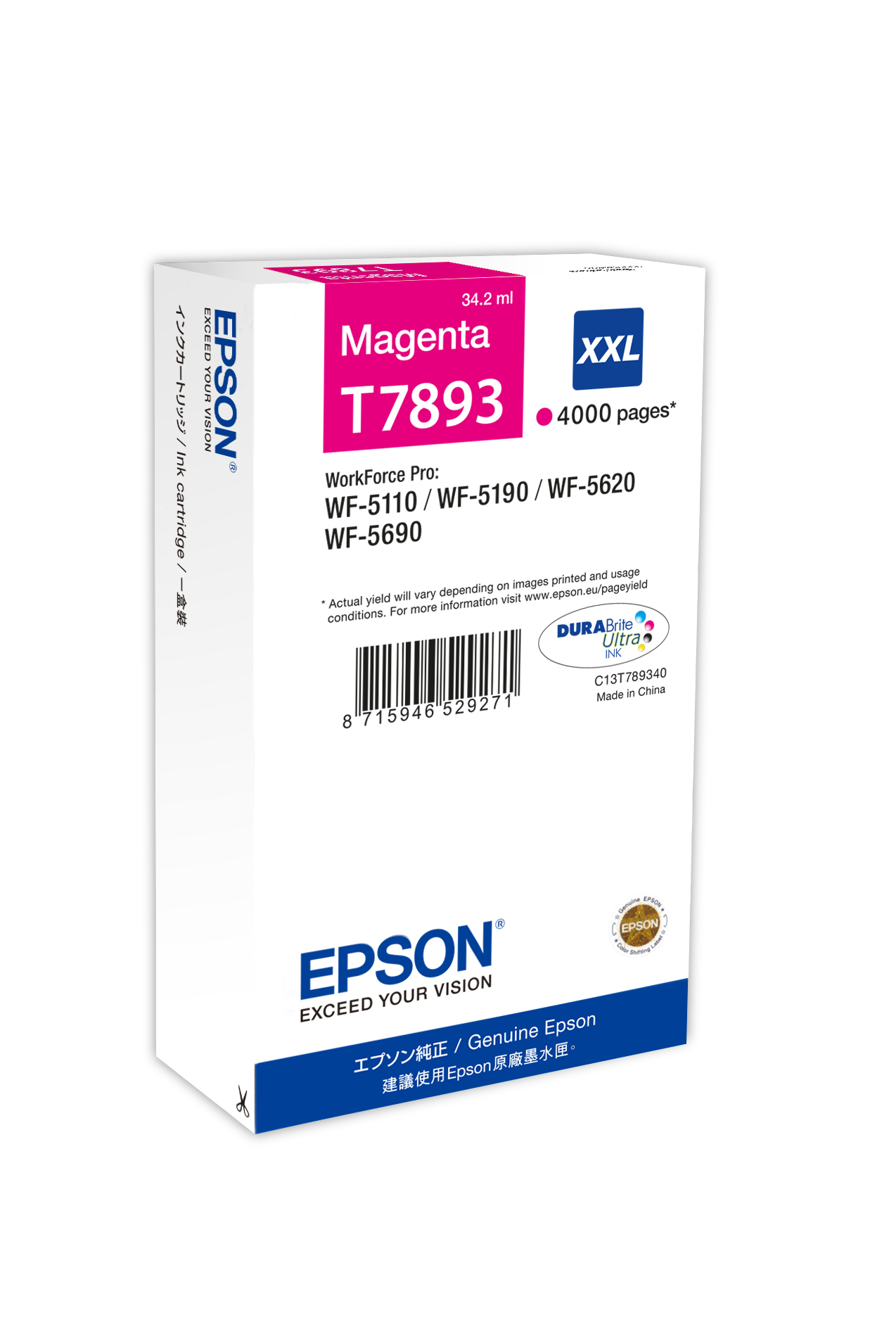 ÷ Tinta original epson t7893 xxl magenta c13t789340 34.2ml