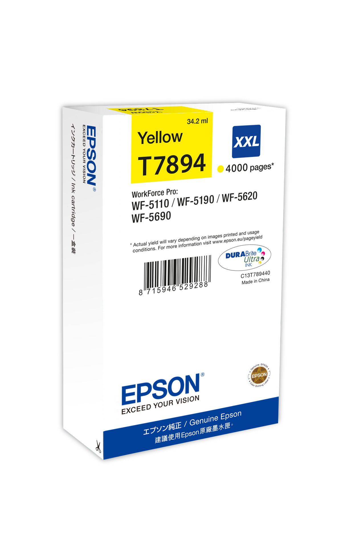 ÷ Tinta original epson t7894 xxl amarillo c13t789440 34.2ml
