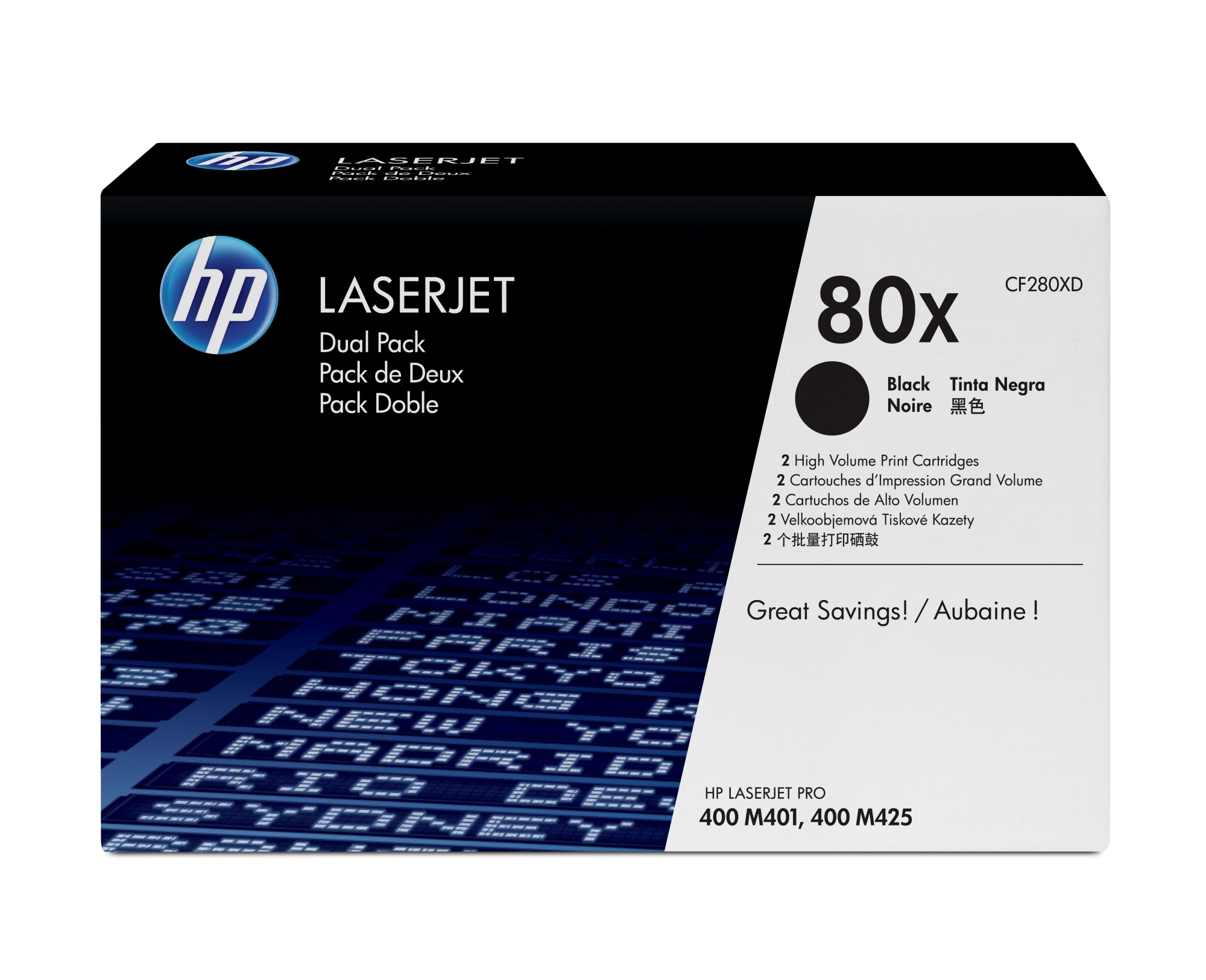 ÷ Pack 2 unidades tóner originales hp cf280xd negro 80x 13.800 páginas