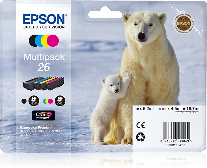 ÷ Tinta original epson t2616 multipack c13t26164010