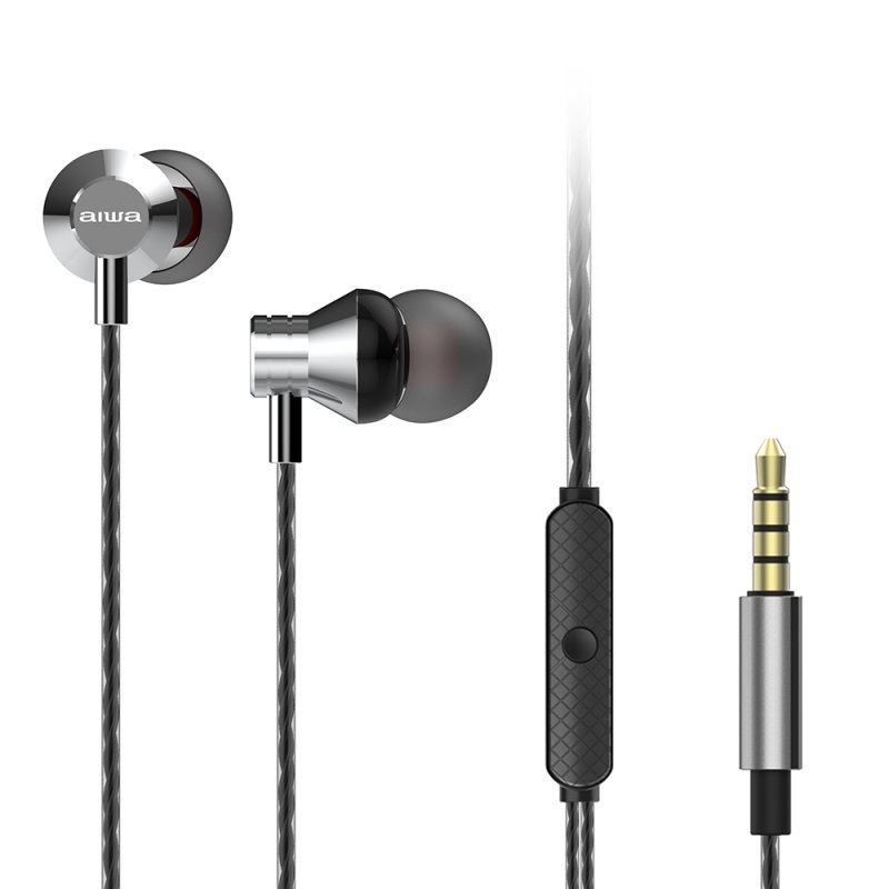÷ Auricular intrauditivo aiwa estm-50sl silver 3.5mm driver neodimio 10mm dinamico micro controlador