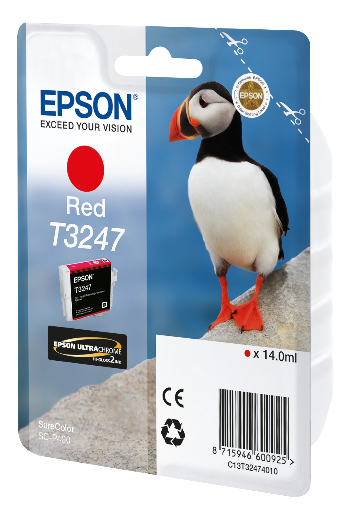 ÷ Tinta original epson t3247 rojo c13t32474010 14ml