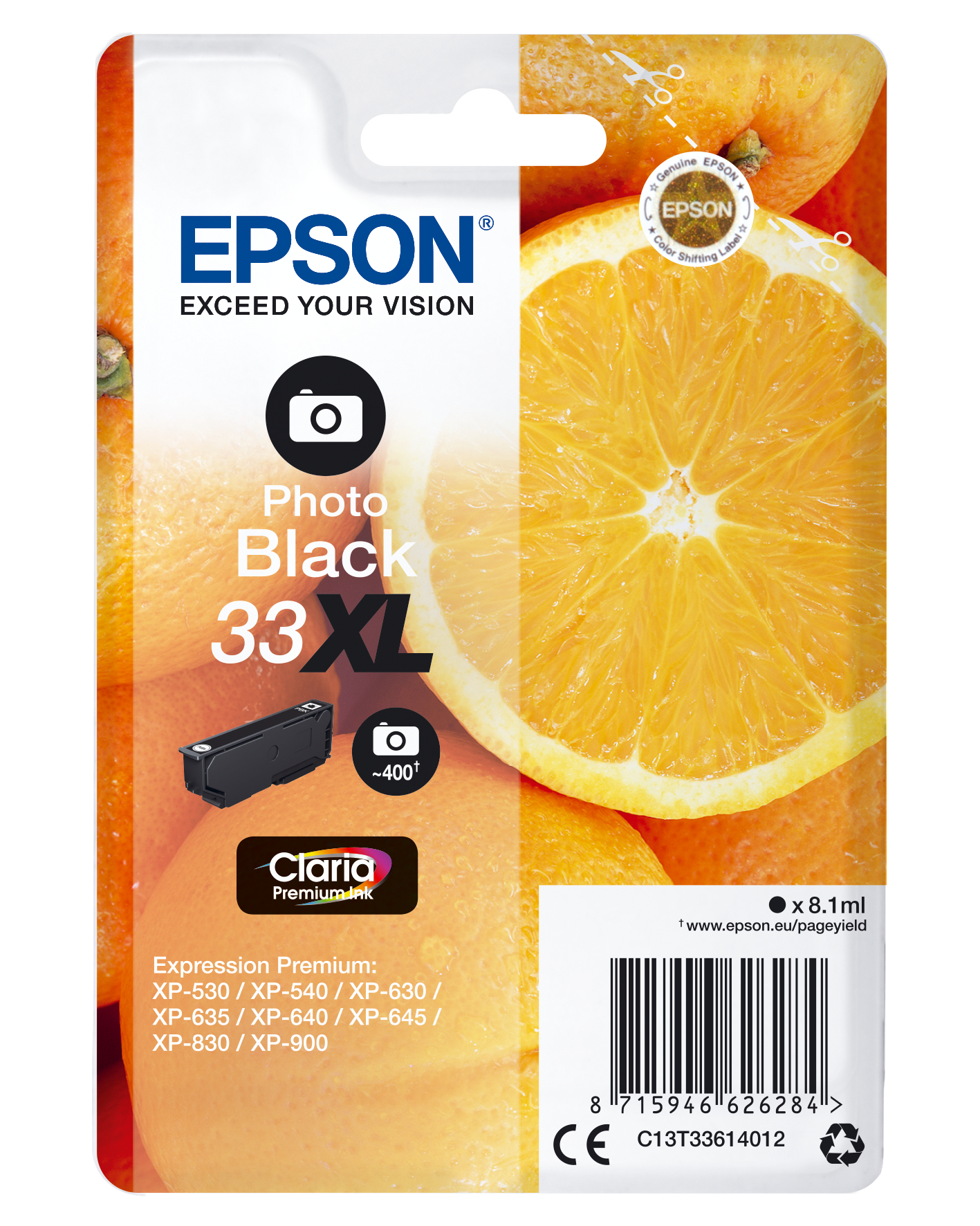 ÷ Tinta original epson t3361 xl negro foto c13t33614012 8.1ml