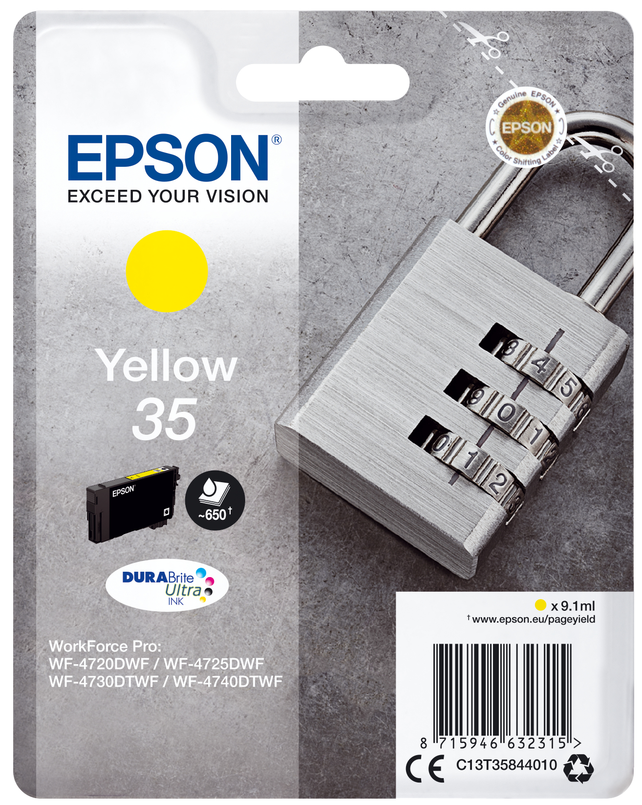÷ Tinta original epson t3584 amarillo c13t35844010 9.1ml