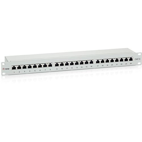 Equip ÷ Patch panel 24 puertos premium categoria 6 apantallado color gris claro