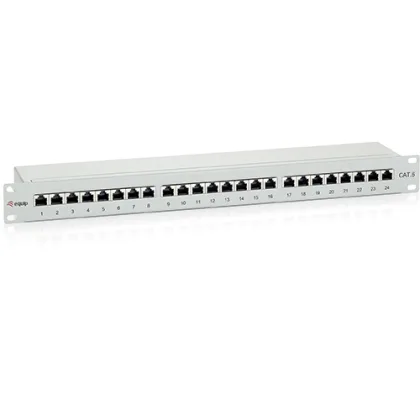 Equip ÷ Patch panel 24 puertos premium categoria 6 apantallado color gris