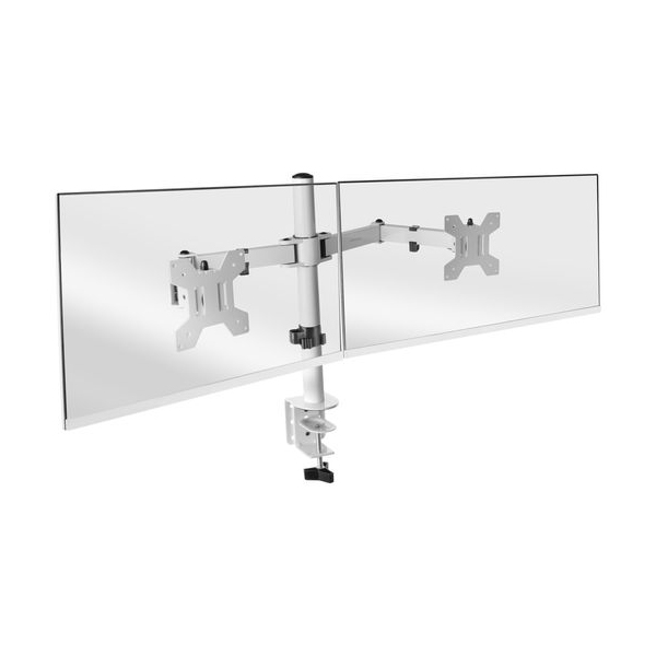 ÷ Soporte de mesa mars gaming marm2w para 2 pantalas de 13\" a 27\" max 8kg 75x75 y 100x100 color blanco
