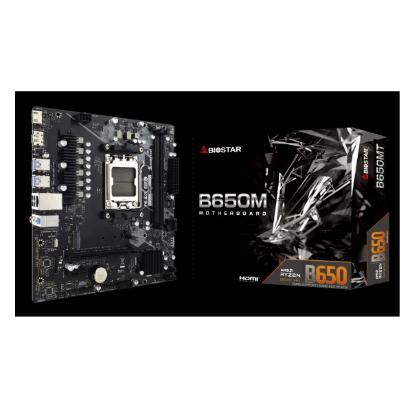 ÷ Pb biostar b650mt m-atx skt am5 displayport hdmi 2xddr5 5200mhz glan usb3.2 usb type-c m.2x4