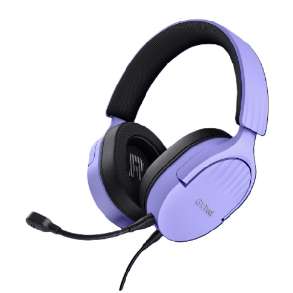 ÷ Headset trust gaming gxt 489 morado fayzo 25301 microfono desmontable plegable cable trenzado 1,2m j