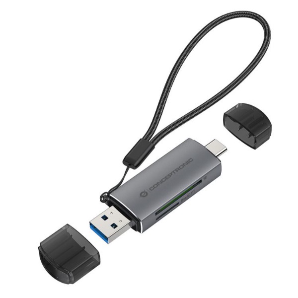 ÷ Card reader externo concentronic bian05g usb-c y usb-a compatible sd, sdhc, sdxc, micro sd