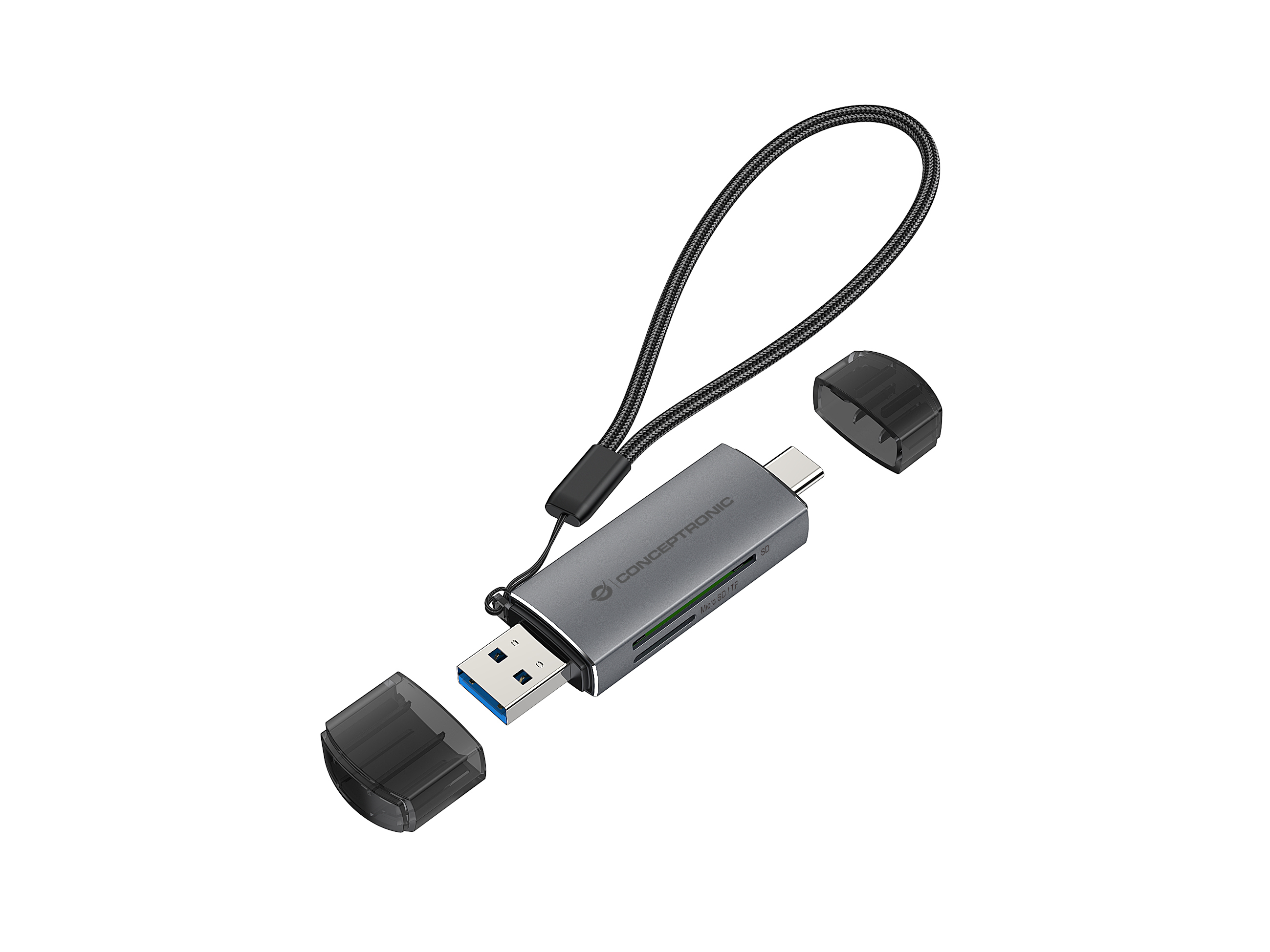 Conceptronic Lector de Tarjetas Externo 2in1 – USB-C