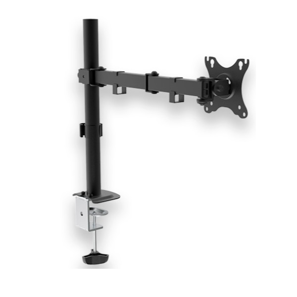 ÷ Soporte de mesa unyka uk710101 para 1 pantalla 10-32\" 1 cabezal ajustable y giratorio max. 10kg vesa