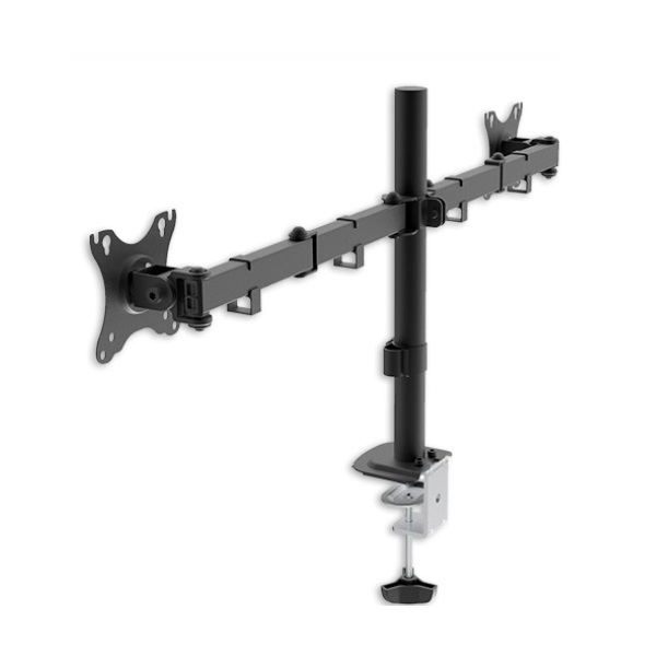 ÷ Soporte de mesa unyka uk710102 2 cabezales ajustable y giratorio 10-32\" max. 10kg vesa max. 100x100