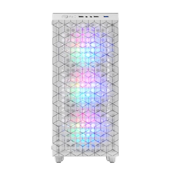 ÷ Caja atx mars gaming mcmagw blancafrontal doble rejilla magnetica lateral cristal t