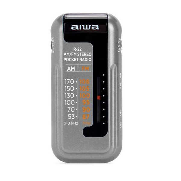 ÷ Radio analogica mini aiwa r-22sl am/fm hyperbass color silver
