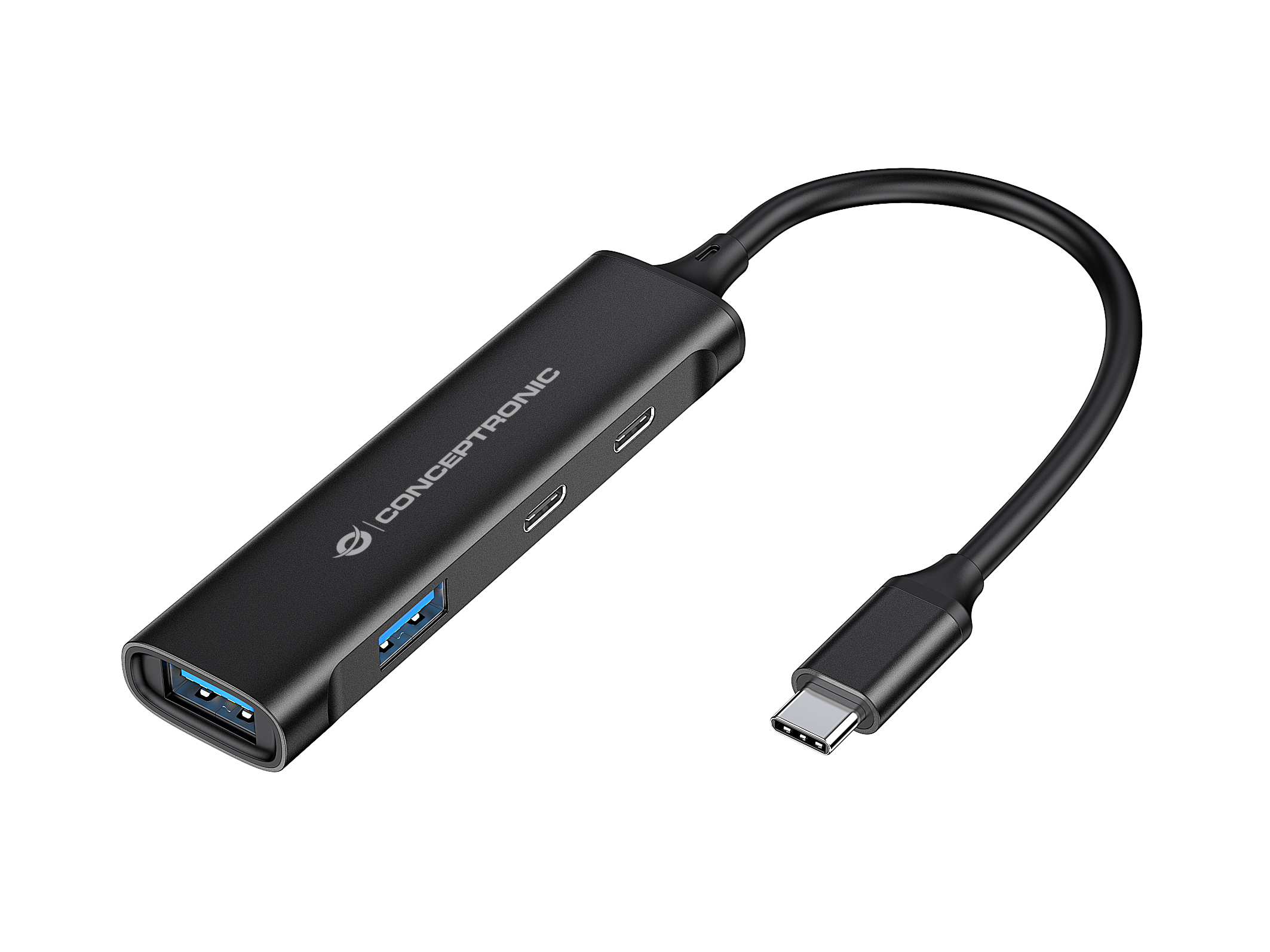 Conceptronic Hub 3.0 HUBBIES12B 4 Puertos USB 3.2 2 Puertos Negro – USB-C