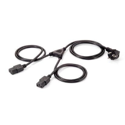 Equip ÷ alimentacion shuko 90? macho a 2 iec hembra 1.8m 112220
