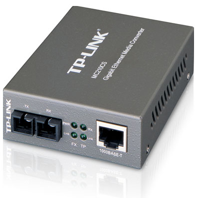 ÷ Convertidor fibra tp-link mc210cs rj45 giga a fibra monomodo sc 1000mb fullduplex hasta 15km montaje