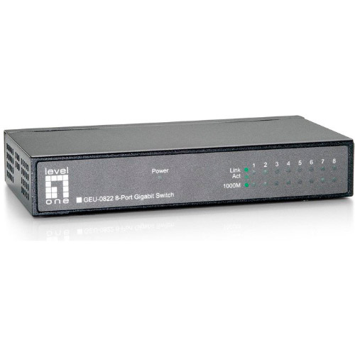 ÷ Switch level one no gestion 8p 10/100/1000 carcasa metalica geu-0822