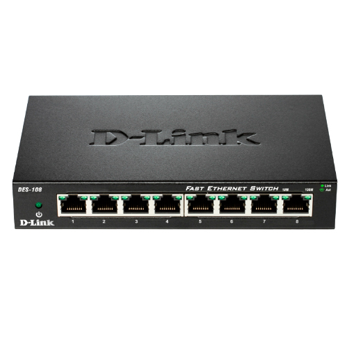 ÷ Switch no gestionable d-link des-108 8p ethernet carcasa metal sobremesa no rack