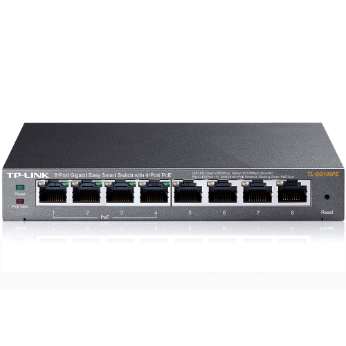 ÷ Switch semigestionable tp-link sg108pe 8p giga alimentacion poe 55w carcasa metalica