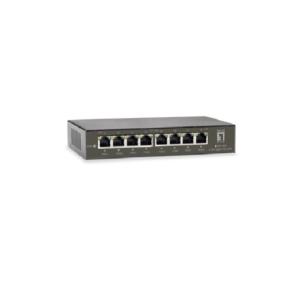 ÷ Switch level one gep-0823 no gestion 8p poe 10/100/1000 poe 120w
