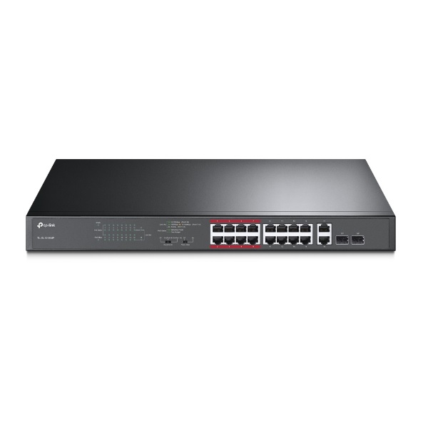 ÷ Switch no gestionable tp-link tl-sl1218mp 16p ethernet y 2p combo poe 192w carcasa metalica 19\" rack
