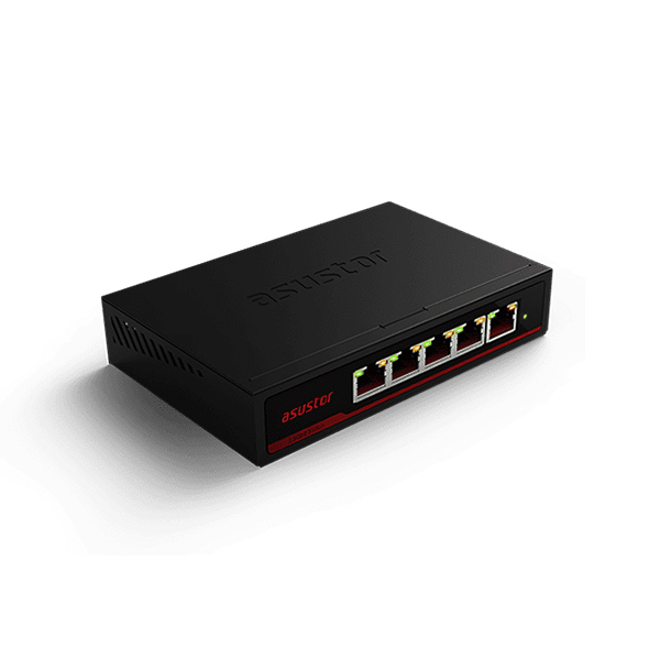 ÷ Switch no gestionable asustor asw205t 5 puertos 2.5gbe bajo consumo 10w no rack