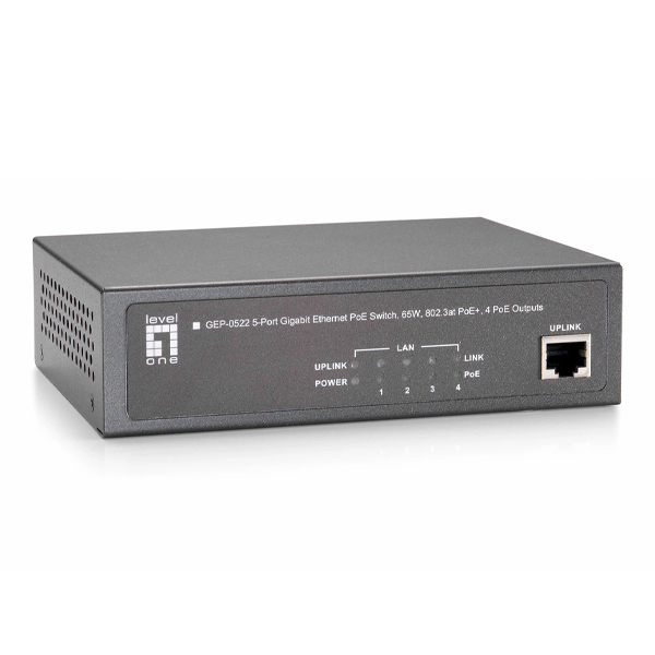 ÷ Switch level one gep-0522 no gestion 5p 10/100/1000 4p poe plus 65w