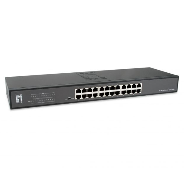 ÷ Switch no gestionable levelone geu-2431 24p gigabit dip modo:  nom-vlan-cenk rack 19\" carcasa metal
