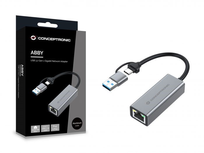 Conceptronic Adaptador USB 3.2 A Gigabit Ethernet – RJ45